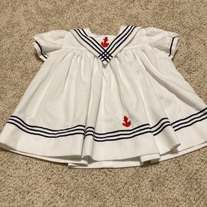 Vintage Sailor Baby Girl Christening Baptism Outfit 18 Months